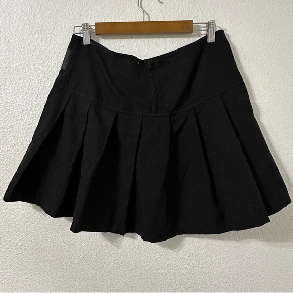 Royal Bones Dang Goodman Pleated Chain Skirt Black Size L Goth Punk Grunge - Picture 4 of 5